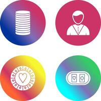 casino dealer and stack of coins Icon vector