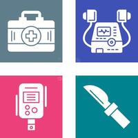 Defribillator and First Aid Kit Icon vector