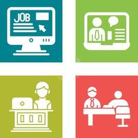 Online Job and Online Job Interview Icon vector