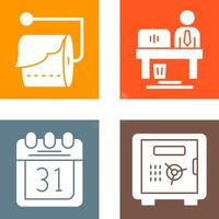 Tissue Roll and Worker Icon vector