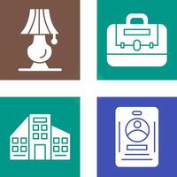 Lamp and briefcase Icon vector