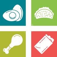 Egg and Tacos Icon vector