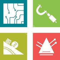 Electrical circuit and Micrometer Icon vector