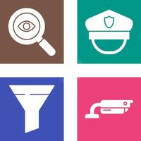 Detective and Police Hat Icon vector