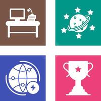 Desktop and Saturn Icon vector
