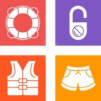 Life Preserver and Do Not Disturb Icon vector