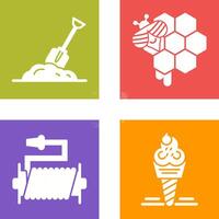 Digging and Honeycomb Icon vector