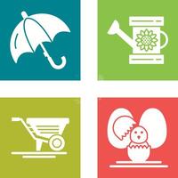 Umbrella and Watering Icon vector