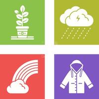 Planting and Rainy Day Icon vector