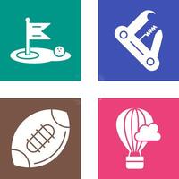 Golf and Swiss Army Knife Icon vector