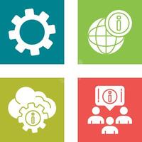 cogwheel and world Icon vector