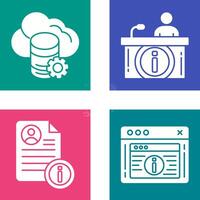 cloud data and information desk Icon vector