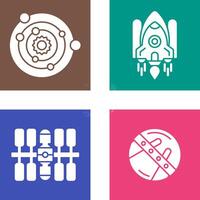 solar systems and space shuttle Icon vector