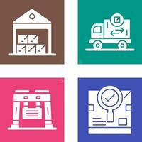 stock and delivery truck Icon vector