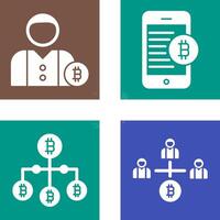 User and Bitcoin Mobile Icon vector