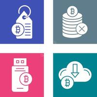 Not Accepted and Bitcoin Label Tag Icon vector