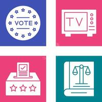 votar y televisión icono vector