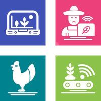 Smart Farm and Farmer Icon vector