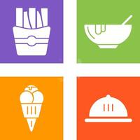 Soup and Fries Icon vector