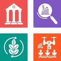 Parthenon and Statistics Icon vector