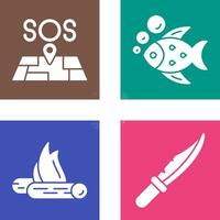 Sos and Fish Icon vector