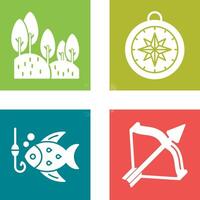 Forest and Compass Icon vector