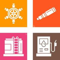 Ship Wheel and Binocular Icon vector