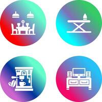 Iron Board and Table Icon vector