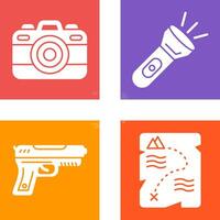 Camera and Flash Light Icon vector