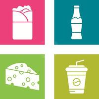 Kebab and Soda Icon vector