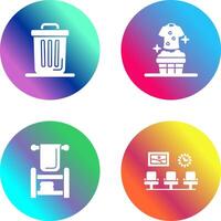 Trash Can and Laundary Icon vector