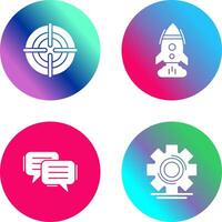 objetivo y puesta en marcha icono vector