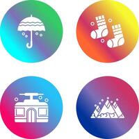 Umbrella and Winter Socks Icon vector