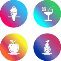 Ice Cream and Cocktail Icon vector