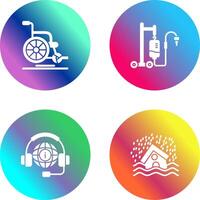 Wheel Chair and Intravenous Icon vector