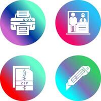 Printer and Cash Deposit Icon vector