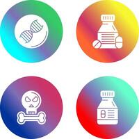 Dna and Tablets Icon vector