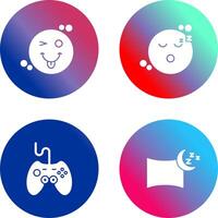 Tongue Out and Sleep Icon vector