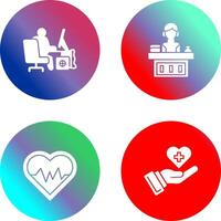 Computer Worker and Office Reception Icon vector