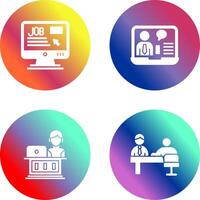 Online Job and Online Job Interview Icon vector