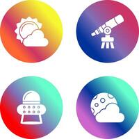 sun and telescope Icon vector