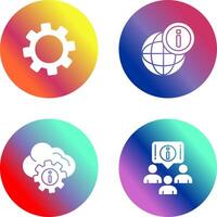 cogwheel and world Icon vector