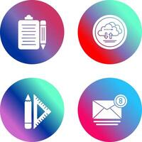 clipboard and cloud data Icon vector