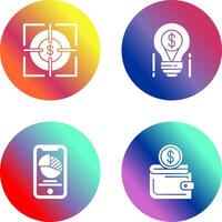 Target and Light Bulb Icon vector