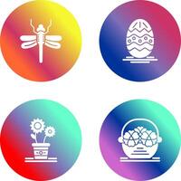 Dragonfly and Easter Icon vector