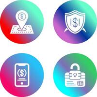 Location and Shield Icon vector