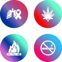 Cancer and Weed Icon vector