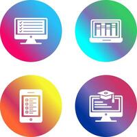 Online Checklist and Online Library Icon vector