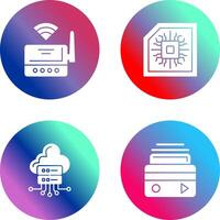 Wifi Router and Chip Icon vector