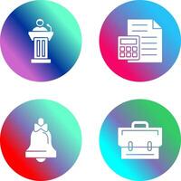 Podium and CalculatorSnack and Money Icon vector